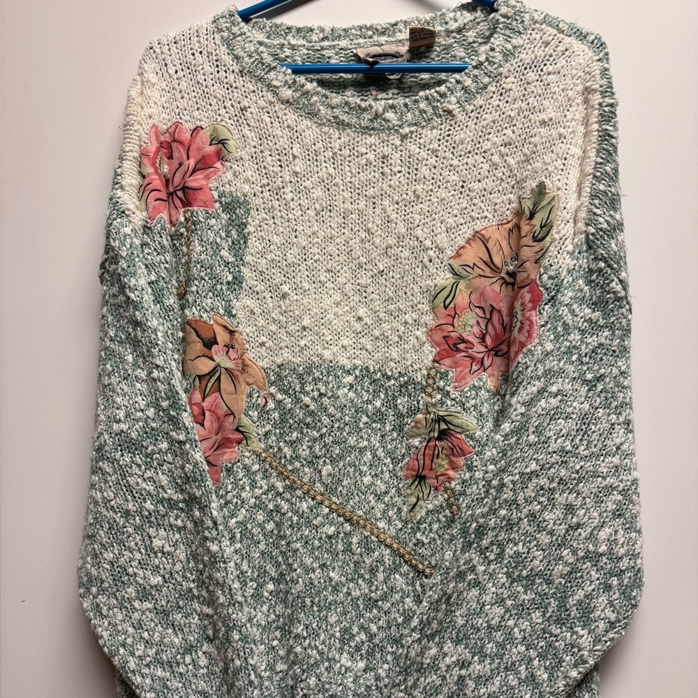 Floral Knit Women's Sweater